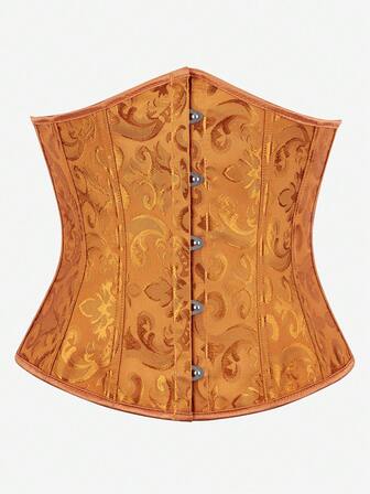 Classic Jacquard Underbust Corset For Women, Waist Trainer Cincher, Slimming Shapewear, Suitable For Halloween