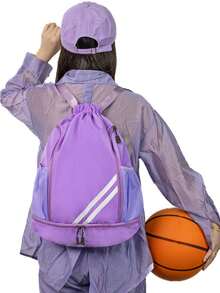 SEYATULLH Basketball Bag, Gym Bag, Lightweight Outdoor Sports Backpack, Basketball Storage Bag, Drawstring Casual Yoga Travel Luggage Bag - Multicolor - View 2