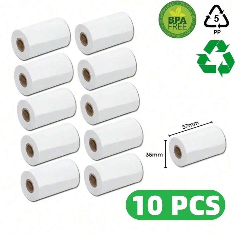 30 rollos/24 rollos/10 rollos/ 8 rollos, Papel de impresión térmica Papel de caja registradora térmica Rollos de papel térmico para POS y cajas registradoras Tamaños múltiples disponibles Ideal para imprimir tickets y recibos en el sector minorista - 57 x 35 mm - Ver 1