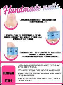 10片银色猫眼手工按压式美甲贴纸，中号方形，手工花卉图案，法式网状美甲用品，手工珍珠美甲，DIY居家美甲设计，全覆盖假指甲，人造指甲，适合女性和女孩，日常办公佩戴假指甲 - 銀色 - 查看 4