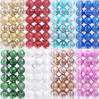 36pcs 4cm Shatterproof Christmas Balls, Christmas Ball Ornaments For Christmas Tree Hanging Decor, Creative Christmas Tree Pendant Ornaments, Christmas Party Supplies Decorations, Suitable For Winter Home Decor And Holiday Celebrations, Festival Parties, Christmas Parties, Room Decor, Holiday Decorations, Festival Decorations, Party Favors, Fun Christmas Party Decorations, Christmas Holiday, Happy New Year, Christmas Decorations, Perfect Christmas Gift For Friends Christmas Decorations Home Christmas Gifts Christmas Decor