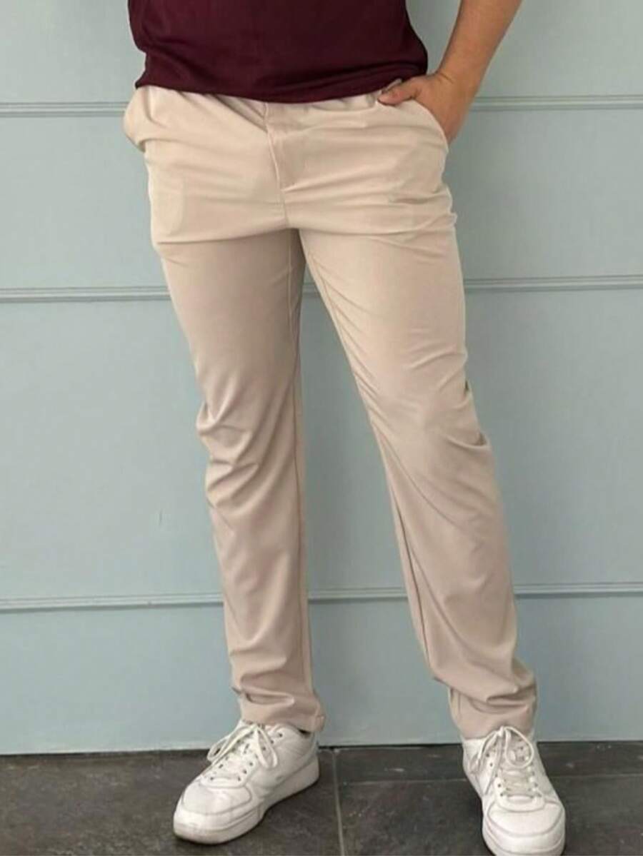 Pantalon Versátil Recto Caballero Repelente Con Bolsillos - Beis - Ver 1