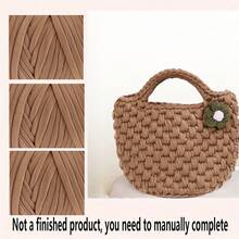 Sợi len áo thun 100% Polyester 300G/90M, Sợi len móc áo thun vải co giãn, Sợi len dệt tay dày, Dùng để móc túi/giỏ/thảm, Trang trí nhà cửa, Đồ thủ công tự làm bằng tay (Túi thành phẩm cần tự móc) - Nhiều màu - Xem 19