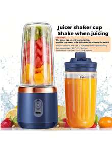 1 400ml Wireless Portable Electric Juicer, Juicer Cup, Shakesphere, TYPE-C Charging Mini Juicer (With 6 Leaves And Double Cups), Multi-Functional Juice Cup Blender, Suitable For Vegetables, Fruits, And Milkshakes, Used In Home Kitchens, Outdoor Team Building And Picnicking Juicers