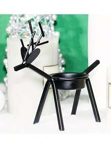 Christmas Reindeer Candle Holder, Iron Reindeer Candle Holder Stand, Christmas Party Dining Table Center Decor Reindeer Candle Holder, Christmas Party Tabletop Decor, Christmas Fireplace Mantel Reindeer Figurine Decor, Best Holiday Gift For Family And Friends, Christmas Room Decoration Home Decor