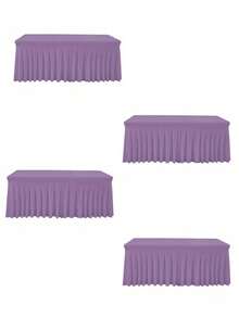 1 pieza Mantel de mesa de tela de espándex blanco, resistente a las arrugas y lavable, se ajusta a mesas de comedor rectangulares, funda elástica para mesa de patio, adecuada para bodas, banquetes, fiestas, estilo Ins de lujo, mantel elástico blanco para hotel, banquete, cumpleaños, conferencia