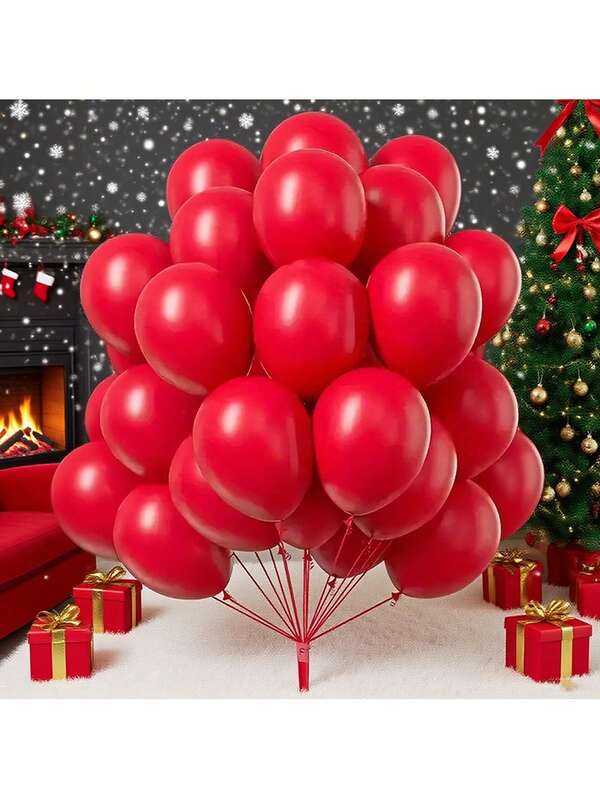 50 balões vermelhos foscos de 5 polegadas, adequados para festas de aniversário, festas temáticas, decoração de casamento, noivado, aniversário, sem necessidade de energia