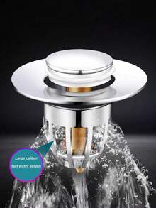 2个装通用浴室水槽排水塞，带毛发收集器、弹簧式浴缸排水盖、塑料芯弹跳式水槽塞、水槽排水过滤器、按压式水槽塞，浴室配件，浴室用品 - 彩色 - 查看 4