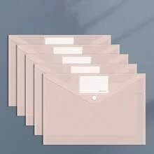 1pc/5pcs A4 Clear Polypropylene File Folders With Snap Closure & Label Design, Waterproof Document Organizer Box, Assorted Colors Incl. Pink, Blue, Green, Yellow, Purple, Suitable For Students & Office Use, School File Folders - Multicolor - View 21