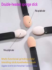 10支装双头眼影刷、化妆刷、乳胶化妆刷、唇膏刷、遮瑕刷、双头眼影棒、高光刷、化妆工具 - 彩色 - 查看 6