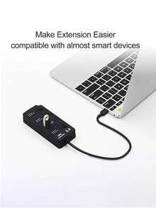 4-Port & 7-Port USB Hub Extenders – USB 3.0/2.0 Multi-Port Adapter With On/Off Switch, LED Indicator Lights & Portable Design | 7-In-1 USB Splitter For Laptops, Computers, Phones & Devices | Compatible With Flash Drives, Mice, Keyboards, Card Readers, Gaming Devices, HDDs, Printers, Cameras & More USB Peripherals | OTG-Enabled For Easy Connectivity - màu đen - Xem 8