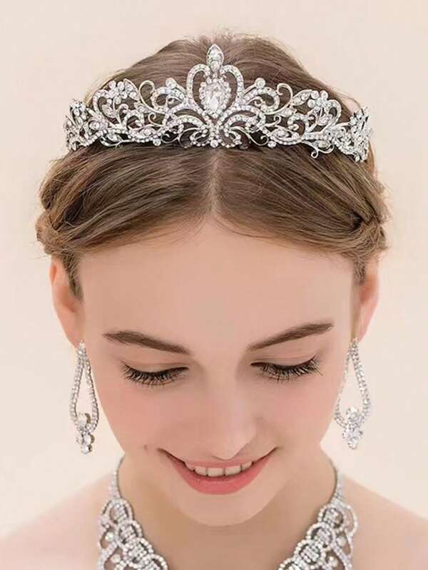 1 Stück Modische Prinzessinnenkrone Strass Haarband für Frauen, süßes Geburtstags Haaraccessoire, Kronen, Tiara, Kostümkrone, Haargirlande, Haarkranz, Haarwein, Haarreif, Goldkrone, Goldenes Haarteil, Tiara-Krone, Hochzeit, Brautjungferngeschenke, Partylooks