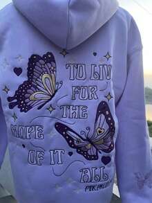 Men Women Y2k Graphic Hoodies Long Sleeve Oversized Hooded Sweatshirt Floral Embroidered Beach Hoodies Pullover Tops For Teen Girl Preppy Aesthetic Clothes - 紫色 - 查看 7