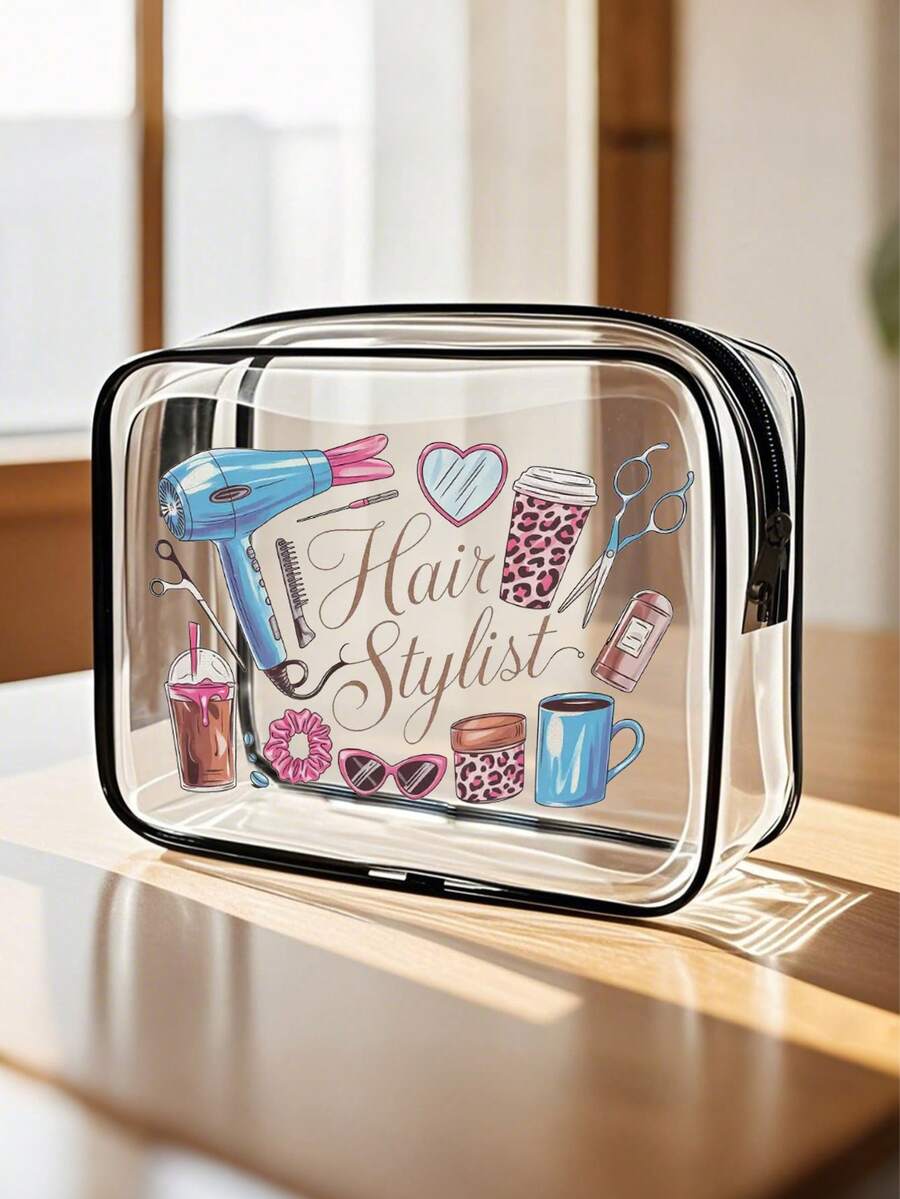 Large Capacity High-Quality PVC Travel Organizer Bag, Zipper Closure - Lightweight Fade-Resistant Cosmetic Toiletry Bag, Suitable For Women And Girls, TSA Approved, Portable Makeup Case, Easy To Wipe Clean, Tech-Savvy Storage Bag | Modern Aesthetics | Fade-Resistant Material, Travel Essential, Holiday Vacation Bag, School Makeup Bag, Cruise Travel Must-Have, Toiletry Bag, Bathroom Supplies