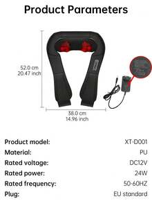 1 pieza Masajeador eléctrico de espalda Shiatsu con función de calor, enchufe estadounidense, almohada portátil de masaje profundo 3D de amasado para relajación muscular, adecuado para cuello, espalda, hombros, pies, piernas, músculos, hombros