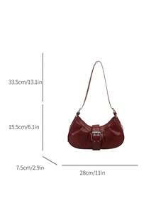 1 件女式复古梅洛朋克机车包，带铆钉，可调节肩带，大容量，柔软仿油皮革渐变色，单肩/腋下包，适合工作、通勤、约会、派对