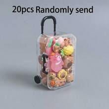 Juego de 31 piezas [30 Capibara mixtos 1 maleta] Adornos coloridos y divertidos de Capibara de dibujos animados brillan en la oscuridad, accesorios de fantasía de animales de dibujos animados, colgantes, fundas de teléfono, accesorios para el cabello, aretes, llaveros, accesorios de resina