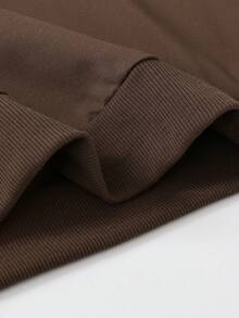 Teen Boys' Clothes, City Style Printed Patterns, Casual Style, Hooded Sweatshirt, Wearable In Autumn And Winter, Wear For Shopping, Party, Travel, And School - Brown - View 4