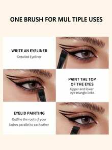 7pcs Precision Eye Makeup Brush Set, Including Eye Shadow Brush, Eye Blending Brush, Eyeliner Brush, Angled Eyebrow Brush, Fine Line Brush - Black - View 4