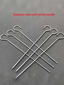 1 Set Stainless Steel Grill + Skewers, Barbecue Set, Air Fryer Grill Set, Stainless Steel Round Grill, Air Fryer, Oven, Grill, Skewers, Kitchen Supplies, Cooking, Suitable For Meat, Fish, Vegetables, Fruits, Holiday Parties, Gatherings, Gifts - Multicolor - View 7