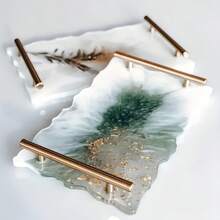 1 件不对称边缘托盘模具 DIY 水晶环氧树脂模具，不对称盘子模具，适用于不对称形状托盘、珠宝盘、杯垫 - 适合初学者、家人和朋友的实用 DIY 模具套装 - 1pc DIY水晶滴膠不規則托盤模具 - 查看 1