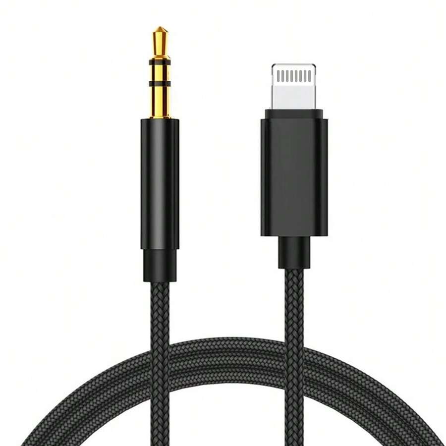 Bộ chuyển đổi giắc cắm âm thanh phụ 3,5 mm tương thích với iPhone, thích hợp cho ô tô, dàn âm thanh nổi/loa/tai nghe tại nhà, tương thích với iPhone dòng 14/13/12/11/XS/XR/8/7/6 - màu đen - Xem 1