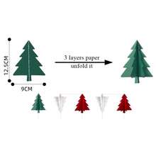 3M 3D Weihnachtsbaum Papier Girlanden in Rot, Weiß und Grün, Weihnachts Party Banner, Weihnachtsdekoration für Zuhause, Hängedekoration, Frohes Neues Jahr 2026 - Verschiedenfarbig - Übersicht 8