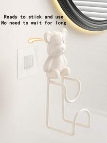 1 Gancho plegable para colgar en la pared, resistente a la oxidación - Sin necesidad de taladro, ahorra espacio, estante orgánico para toallas, cestas, etc. en el baño, diseño de almacenamiento moderno para el baño, gancho práctico