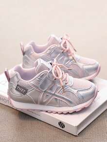 Kids' Sports Shoes, New Spring/Autumn Leather & Mesh Patchwork Casual Shoes, Outdoor Low-Top Sneakers For Big Children