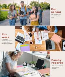 1 pieza Cuaderno espiral con tapa dura y divisores extraíbles, 300 páginas, cuaderno de 5 materias con tapa con rayas, Estudiantes de ambos sexos libretas,Disponible para: oficina/ agenda/ papeleria/ útiles escolares, regreso a clases,buscar rápida Contenido escrito(Rosa ) - Rosa Pálido - Ver 8