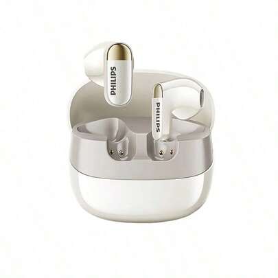 PHILIPS TAT2169 無線藍牙耳機 超長續航持久音樂通話 快速充電便利 半入耳輕盈設計 運動防水抗汗 米白色