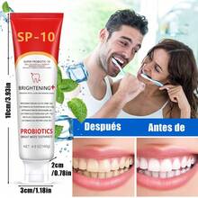 1/2 Pieza Pasta De Dientes Ultra Blanqueadora Sp-10 - Pasta De Dientes Blanqueadora Con Probiótico Fórmula De Limpieza Profunda, Aliento Fresco, Dientes Saludables Pasta Dental Con Clorhexidina, Pasta Dental White, Higiene Personal Pasta Dental Blanqueadora - Rojo y blanco - Ver 3
