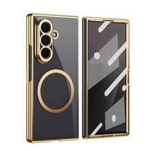 VIETAO Electroplating Transparent Magnetic Wireless Charging Mobile Phone Case Compatible With Samsung Galaxy Z Fold 7 6 5 4 Fashion Thin Phone Cover - Gold - View 11
