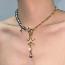 Shell Necklace Irregular Bohemian Style Collarbone Chain Niche Simple Elegant Personality Versatile Fashion Neck Chain, Suitable For Daily Festival Party Wear - Màu xanh lam - Xem 6