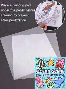 1 件海洋场景：Coco 涂色书，适合成人和青少年，以超级可爱的动物角色为特色，设计简单易懂，适合放松和学校用品，青少年玩具涂色书礼物，适合男孩和女孩万圣节、圣诞节。12 色绘画套装（默认不含笔）