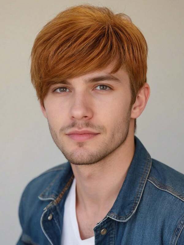 Parrucca da uomo per uso quotidiano, dritta, 6 pollici, soffice e stratificata, facile da curare, fibre termoresistenti, con retina traspirante in rosa, adatta per uso quotidiano, scuola, riunioni scolastiche e Ognissanti