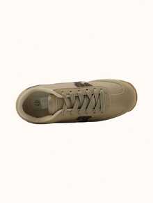 Lässige Retro-Sneakers für Damen in Kontrastfarbe, leicht und bequem, gezackte, rutschfeste Sohle - Khaki - Übersicht 4