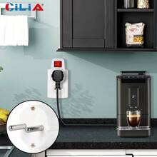 CILIA White Power Adapter With Switch, Power Outlet With Circuit Breaker, Outlet With Switch, Switch With Plug, Suitable For Home, Travel, Office, School And Other Occasions - EU F Type Plug(220-240V) - View 5