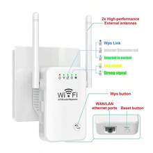 Repetidor inalámbrico amplificador de señal wifi, alta velocidad y estabilidad, señal a través de paredes, frecuencia única de 1200M, enrutador de señal fuerte de 4 antenas - Tipo de Enchufe A USA (110-127V) - Ver 4