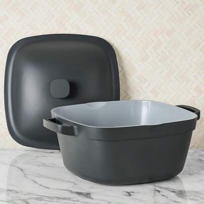 - Cacerola 24 (4.9 Litros) con Tapa - Aluminio Fundido con Recubrimiento Ceramico - Color Gris