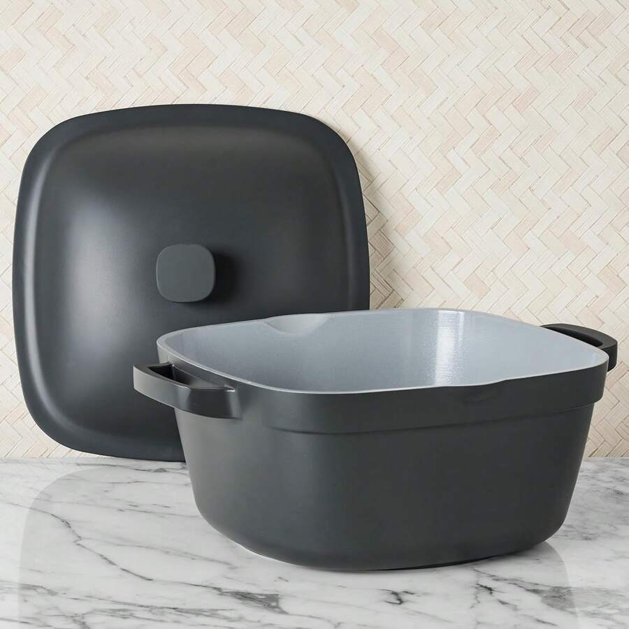 - Cacerola 24 (4.9 Litros) con Tapa - Aluminio Fundido con Recubrimiento Ceramico - Color Gris