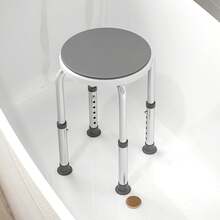 HOMCOM 360° Swivel Seat Bath Shower Stool, Adjustable Height Shower Chair With Aluminium Frame Non-Slip Feet Chair Support Home Assistance, Grey - Grey - View 7