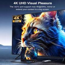 8-In-1 Type-C To HDTV Adapter Hub With Ethernet Port + HDTV Multi-Function Card Reader, Type-C To 4K HDTV Adapter, RJ45 SD/TF Fast Charging Card Reader, Multi-Function Hub For 4K High-Definition Video Mirroring, Compatible With MacBook Laptops And Windows Computers