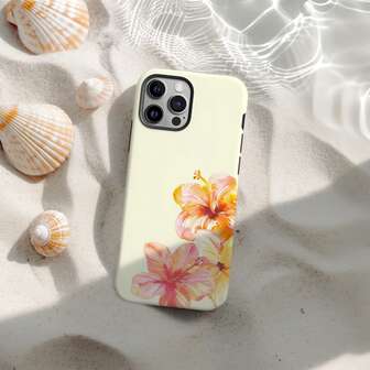 Funda de teléfono con flores tropicales y flores, funda de teléfono con hibisco lindo, estética de verano hawaiana, compatible con iPhone 16 15 14 13 12 11 Pro Max