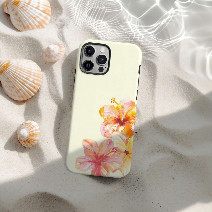 Tropical Floral Flower Phone Case Cute Hibiscus Phone Case Summer Hawaiian Girly Aesthetic Compatible With IPhone 16 15 14 13 12 11 Pro Max