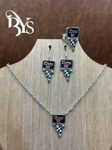 Colier cu pandantiv creativ, stil retro Western Cowgirl la modă, cercei, inele, potrivit pentru femei și fete, pentru a se potrivi ținutelor zilnice, accesorii de petrecere, bijuterii cadouri pentru familie/prieteni/timp personal