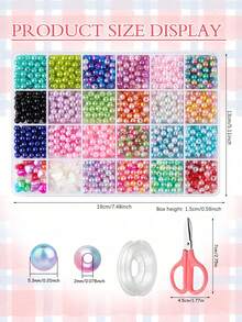 300pcs/500pcs/4800pcs Faux Pearl Bead Set, Suitable For Jewelry DIY, Creative Handmade Crafts, Holiday Travel Party Gifts