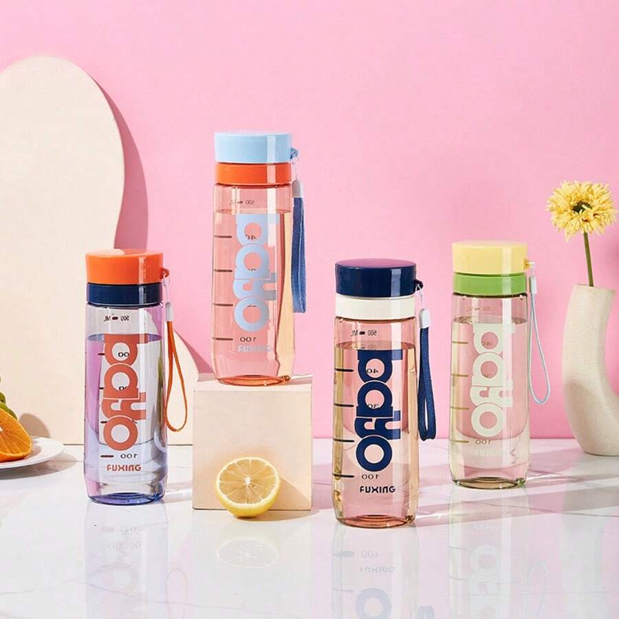 1个500毫升耐热便携式过滤茶杯，防震学生水壶，户外运动水杯 - 多色 - 查看 1