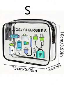 大容量高品质PVC旅行收纳包，拉链封口 - 轻便防褪色化妆洗漱包，适合女性和女孩，符合TSA标准，便携式化妆箱，易于擦拭清洁，科技感十足的收纳包 | 现代美学 | 防褪色材质，旅行必备，度假旅行包，学生化妆包，邮轮旅行必备，洗漱包，浴室用品 - 彩色 - 查看 10