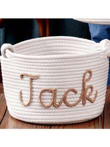 1pc Customized Letter Design Storage Basket, Suitable For Storing Children's Toys, Books, Plush Toys, Gift Baskets, Cosmetics, Newborns, Full Moon, Valentine's Day, Christmas Gifts, Letters, Multi-Functional, Lightweight, Large Capacity, Cute, Lovable, Compact, Holiday/Vacation Atmosphere, Cartoon, Solid Color, Customized, Personalized, Unique, Ideal Gift For Men, Women, Children, Friends, Family